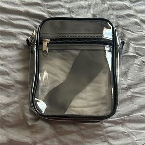Clear Crossbody Bag with Black Trim